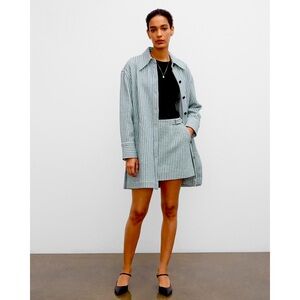 NWOT  Club Monaco  Women's Tweed Shacket Navy/white/tan  size M